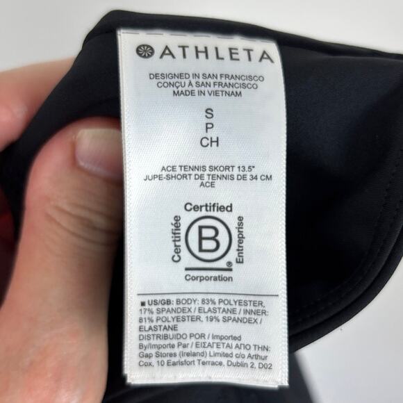 Athleta Black Ace Tennis Skort 13.5" Small preppy country club athletic 657545 - Picture 6 of 7